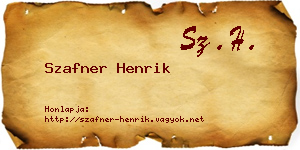 Szafner Henrik névjegykártya